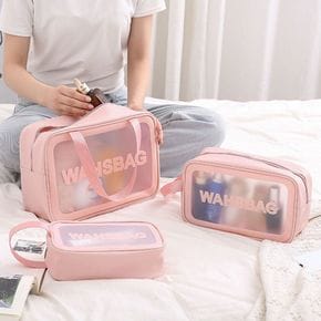 대학생가방 투명 여행용 파우치 세면백 손잡이 세면도구 워시백 패션가방