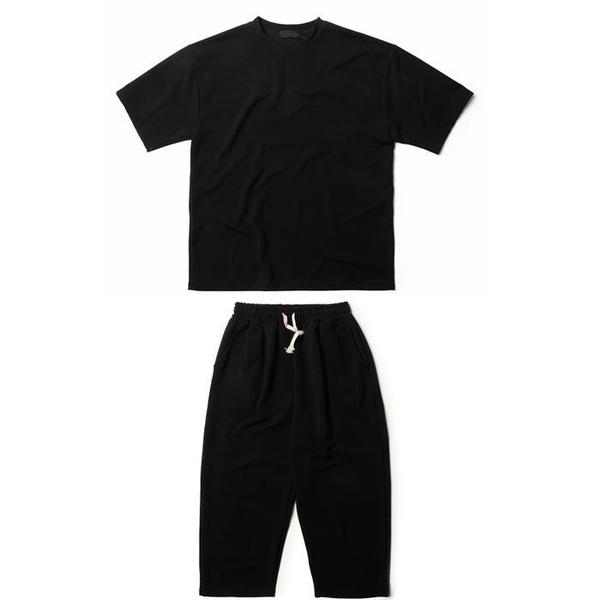남자 오버핏 반팔 9부바지 세트 블랙 편한옷 여름옷(1)