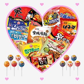 라면 12종 혼합 선물세트 농심 오뚜기 팔도 삼양 디저트 츄파춥스