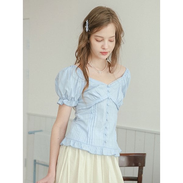 DD_Sweet puff sleeve blouse_2color