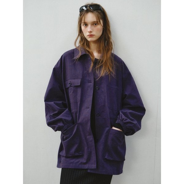Linen Blend Utility Field Jacket_CTO155(Purple)