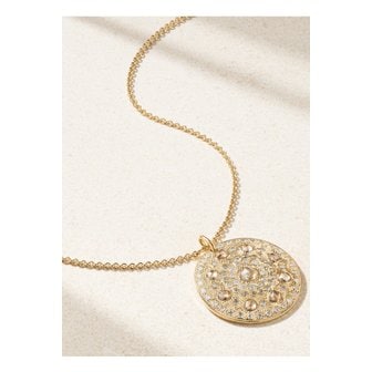 DE BEERS 드비어스 탈리스만 메달 라지 18k 골드 다이아몬드 네크리스 1647597338626096