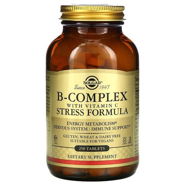 미국직구 Solgar 솔가 B 콤플렉스 비타민C 스트레스 포뮬러 250정 B-Complex Vitamin C Stress F