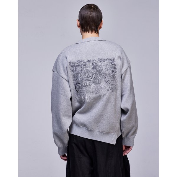 [파주점] 컬렉션 미러드 유스 엠브로이드 니트 SH2KT701LG