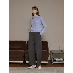 Time pintuck wide slacks - grey