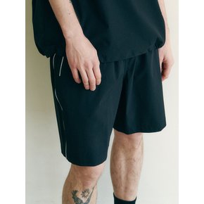 RIBSTOP PIPING TRACK SHORTS BK