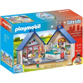 영국 플레이모빌 경찰차 경찰 Playmobil City Life 70111 Take Along Diner Folding Carry Case