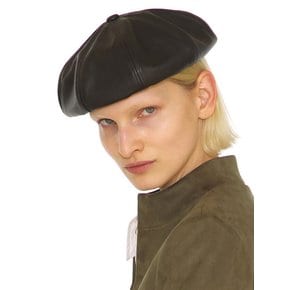 BREAD BERET / LEATHER / M BLACK