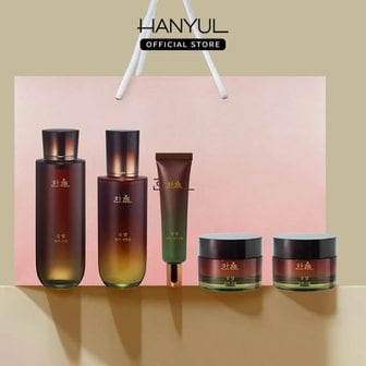 한율 송담탄력 스킨 150ml+에멀젼 125ml 싱글(송담 크림 50ml 2개, 아이크림 25ml, 쇼핑백 추가 증정)