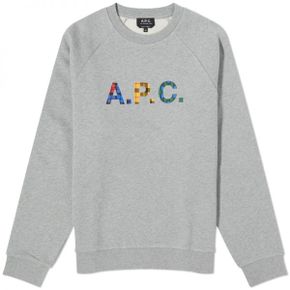 A.P.C. 아페쎄 Shaun 타탄 로고 크루 스웨트 - Heathered 그레이 COGVF-H27843-PLA