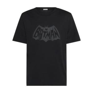 몽클레르 24 FW 몽클레어 Batman 배트맨 크루넥라인 숏슬리브 코튼 저지 티셔츠 블랙