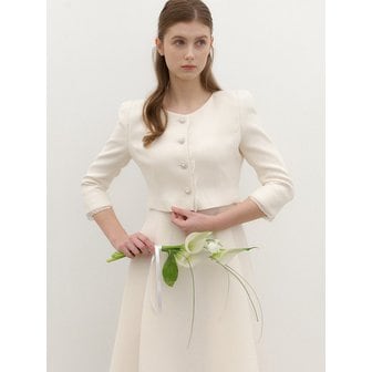 르로망 CALLA Chiffon Trimmed Set-up Jacket / Ivory(2Color)