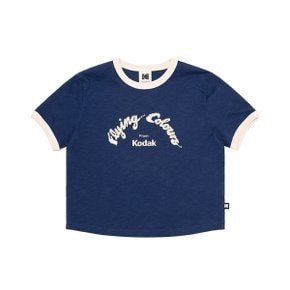[공식](정상가 : 49,000원) 그래픽 링거 반팔 티셔츠 우먼 NAVY