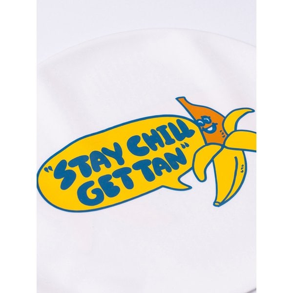 STAY CHILL,GET TAN  SWIM CAP (POOL WHITE)