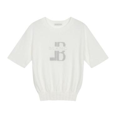 르샵블랑 오라운드넥 LB자수 반팔 니트 _ L1G22KPO210