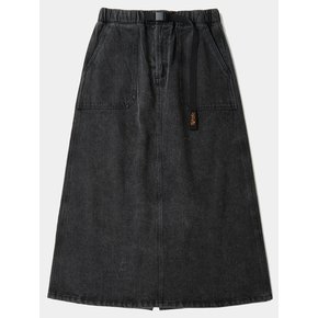 SL-LABEL BELTED DENIM SKIRT 그레이데님