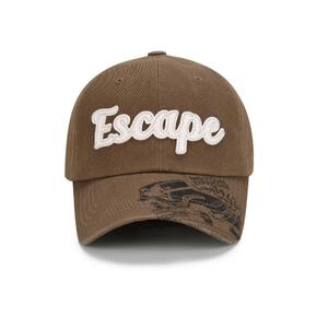 JQ3GCU131 브라운 ESCAPE 아플리케 자수 볼캡 야구모자 A_SC