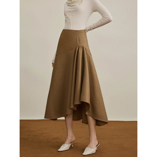 YY_Irregular slim autumn skirt_2color