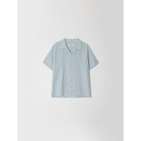 pintuck half shirts - blue