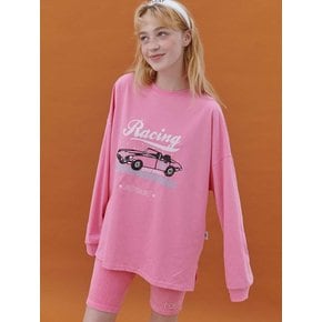 Racing Oversized-fit T-shirt (PINK)