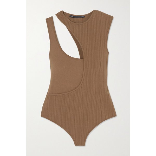 제이넵 아르샤이 Cutout Ribbed Stretch-knit Bodysuit 카멜 33258524071869182