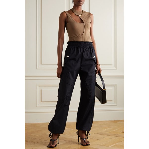 제이넵 아르샤이 Cutout Ribbed Stretch-knit Bodysuit 카멜 33258524071869182