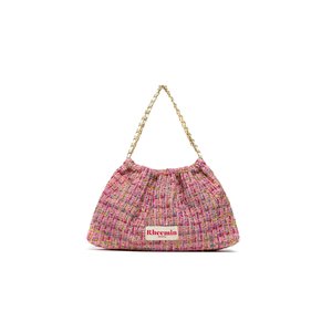 리민 TWEED MUFFY wide chain bag - PINK