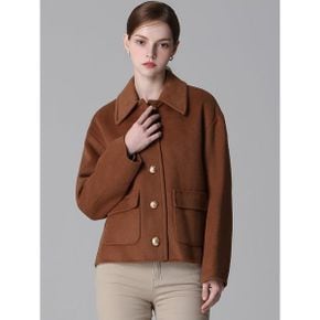 울 골드 버튼 카라 크롭 자켓  택가격 398000원 _P376963179