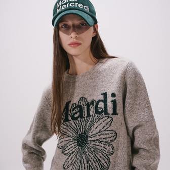 Mardi Mercredi Actif [마르디메르크디악티프]  MOHAIR BLENDED KNIT PULLOVER_GREY DEEP GREEN/ AFK33KPO007GYDG