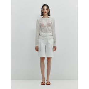 PINCHED SUMMER SLEEVE TOP - WHITE