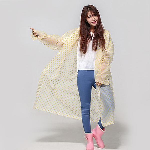 레이니 도트무늬 우비 코트형우의 비옷(1)