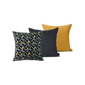 CUSHION SET - F (VELOURS MEME, CREMA DARK GREY, CREMA YELLOW)