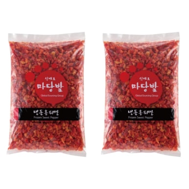 마당발 냉동홍피망 (다이스, 중국산, 1kg) , 2개