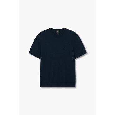 ARMANI EXCHANGE AX남성 자수 로고 숏 슬리브 스웨터A415132002네이비
