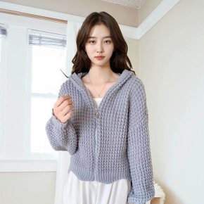 여자 캐주얼 골지 라인 후드 집업 쟈켓 LDW JKA SSIS594 스카이_P375407167