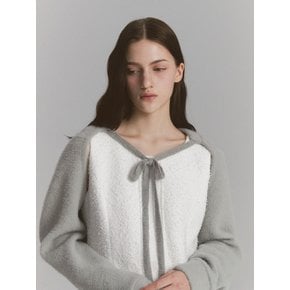 Fur Ribbon Bolero Gray