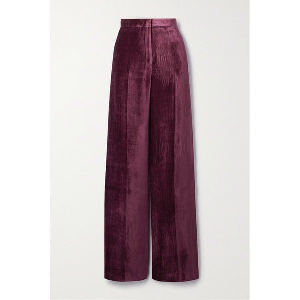 + 넷 서스테인 보인  실크-벨벳 와이드 팬츠 레드 1647597315115883