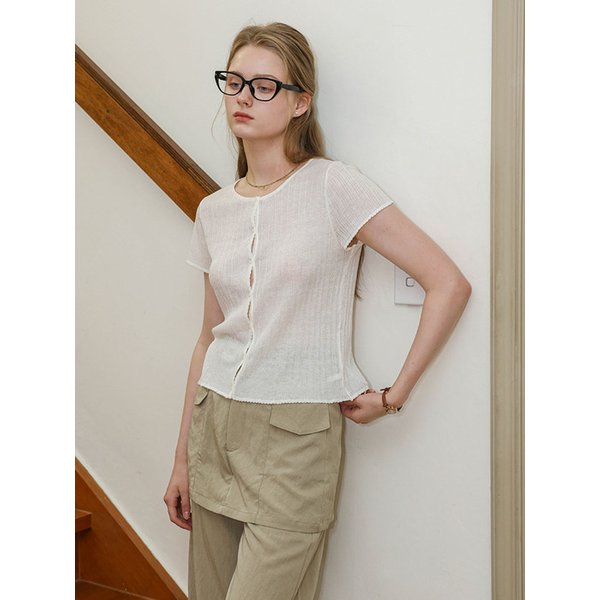 DD_Button pointelle knit top_IVORY