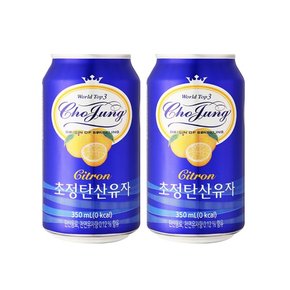 [본사직영] 초정탄산수 350ml 유자 24캔 2박스 총 48캔