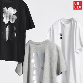 UNIQLO 유니클로 세실리에 반센 여성 그래픽T A 플라워 프린트 티셔츠 화이트