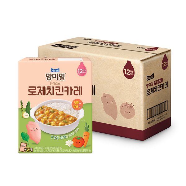 매일유업 맘마밀 안심소스 로제치킨카레 160g 8개 (80g 16봉)