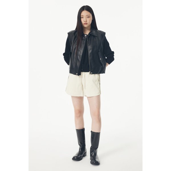 카라 넥 더블 클로저 레더 베스트 7115225201199