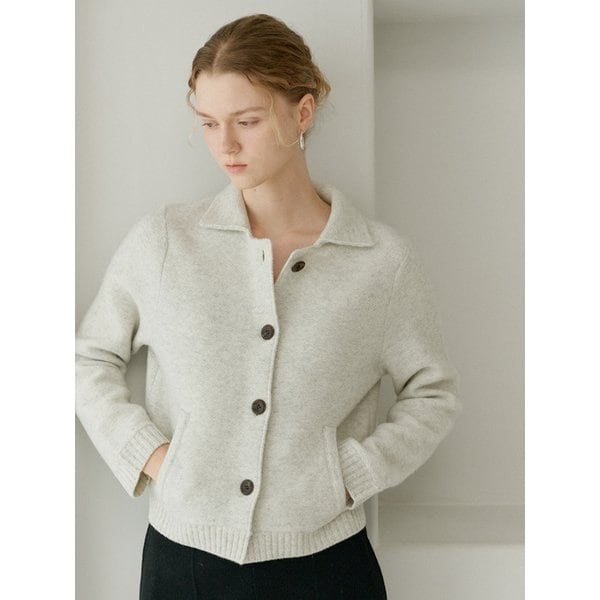 WOOL COLLAR JACKET - CREAM