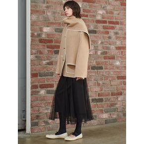 BRAID LINE MUFFLER COAT_BEIGE