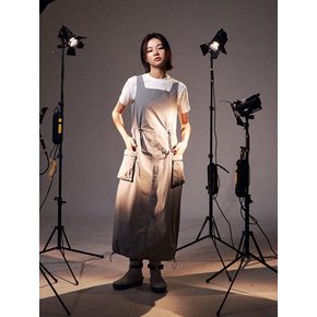 나일론 카고 원피스-그레이