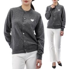 국내배송 24FW 꼼데가르송 화이트 하트 와펜 가디건 AXN061 GREY