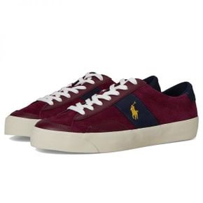 폴로 랄프로렌 스웨이드 레더-Sayer 스포츠-Sneakers-Low 탑 레이스 - Wine/Navy 9670371
