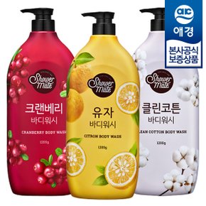 샤워메이트 내추럴 바디워시 1.2kg x3개