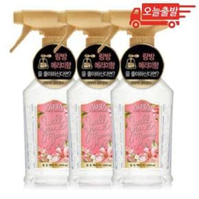 오늘출발 아우라 퍼퓸 섬유탈취제 섬유향수 윌유메리미 400ML 3개