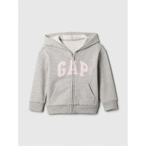 베이비갭 GAP 로고 집업 후디 후드티 그레이 앤 화이트 말 9637864